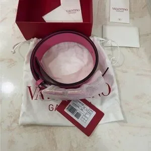 Valentino | Accessories | Valentino Vibrant Pink Logo Belt  display picture 1
